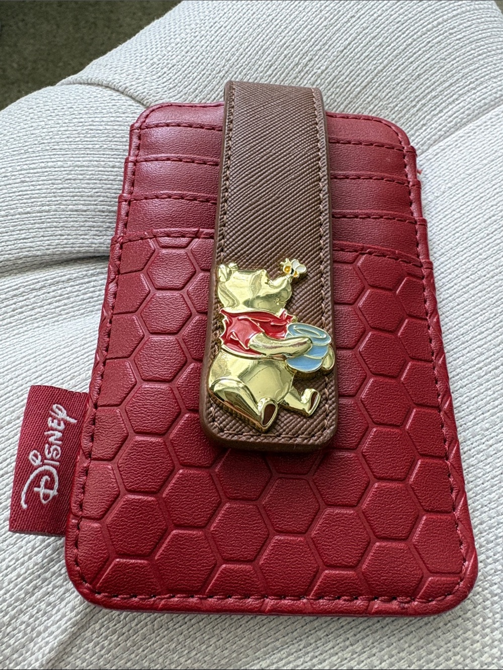 DISNEY LOUNGEFLY Winnie the Pooh honeycomb red card holder